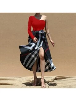 Fall Casual Print One Shoulder Maxi Dress 12 Fall Casual Print One Shoulder Maxi Dress -V For Vendetta Shop P 20230911115636243 582