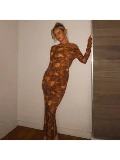 Leopard High Rise Bodycon Maxi Dress -V For Vendetta Shop P 20231113143712317 978