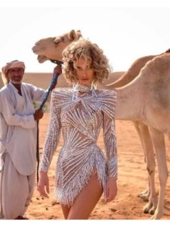 Fringe Split Hem Seductive Dress