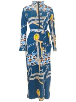 Colorblock Zipper Bandage Maxi Dress -V For Vendetta Shop P 20240528152511339 963