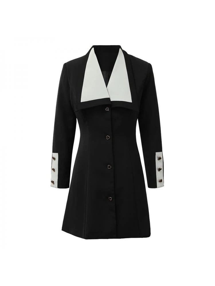 Colorblock Patchwork Long Sleeves Blazers Dress 3 Colorblock Patchwork Long Sleeves Blazers Dress - Image 3