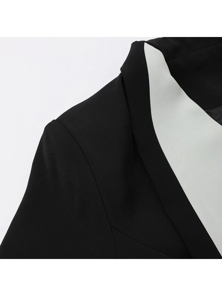 Colorblock Patchwork Long Sleeves Blazers Dress 10 Colorblock Patchwork Long Sleeves Blazers Dress - Image 10