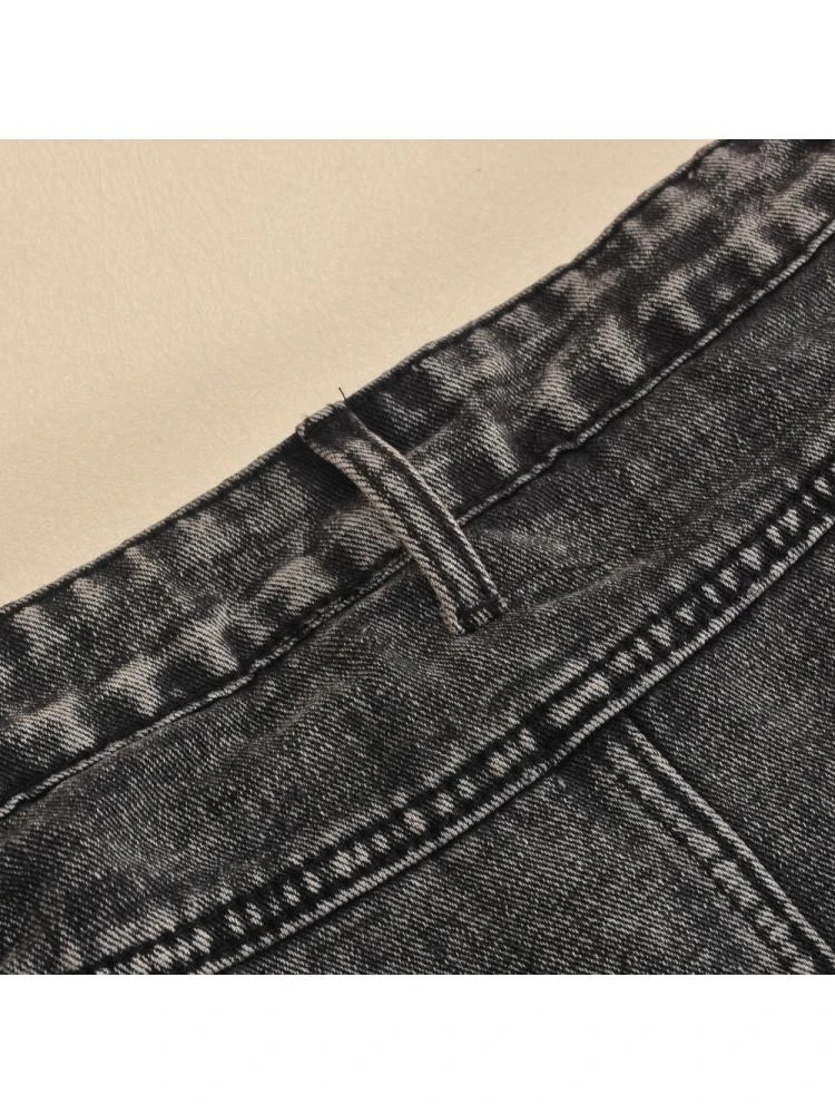 Colorblock Plaid Raged Hem Patchwork Denim Skirts 20 Colorblock Plaid Raged Hem Patchwork Denim Skirts - Image 20