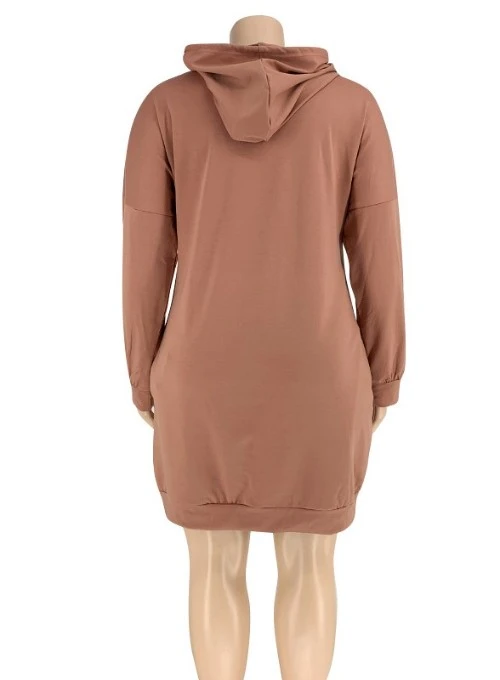 Casual Letter Plus Size Hoodie Dress 4 Casual Letter Plus Size Hoodie Dress - Image 4